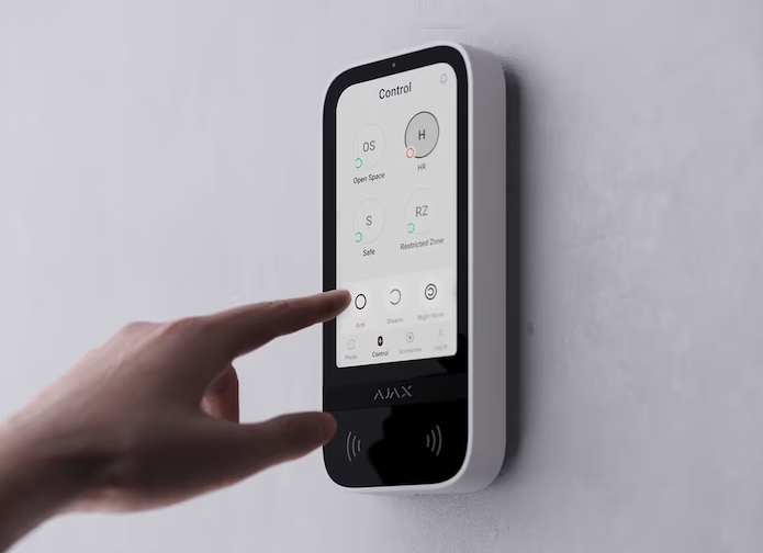 Ajax KeyPad TouchScreen Jeweller access control keypad installed in Ottawa office